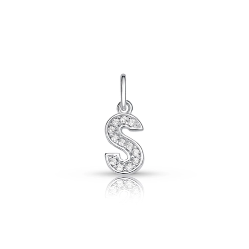 Pingente Letra S Com Zircônia Cristal