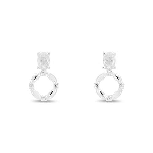 Brinco De Prata Leve Top com Zircônia Cristal