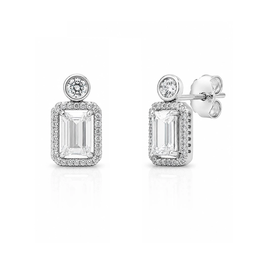 Brinco Blend Collection com Zircônia Cristal Retangular