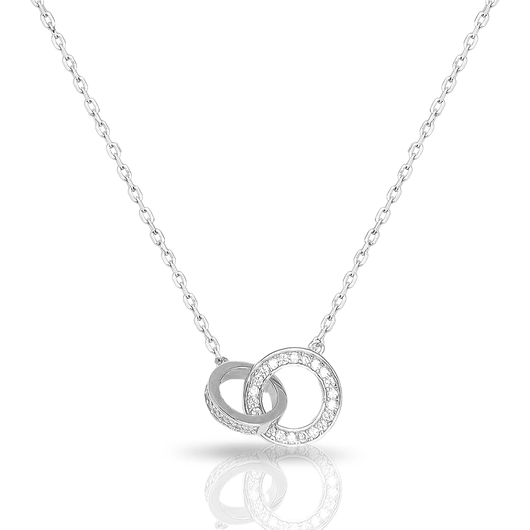 Gargantilha Blend Collection com Dois Círculos De Zircônias Cristal