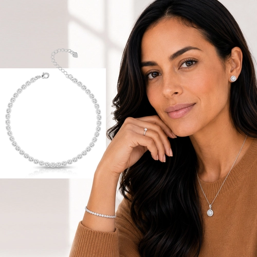 Pulseira Riviera com Zircônias Cristal