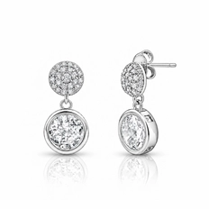 Brinco Balanço com Zircônia Cristal Redonda
