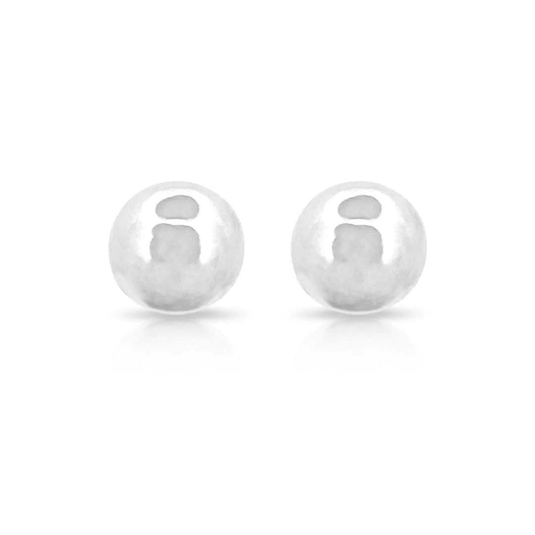 Brinco de Prata Leve Esfera Espelhada 12 mm
