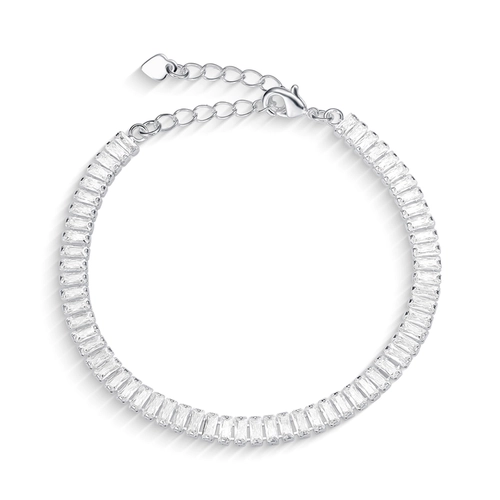 Pulseira Riviera com Zircônias Retangulares