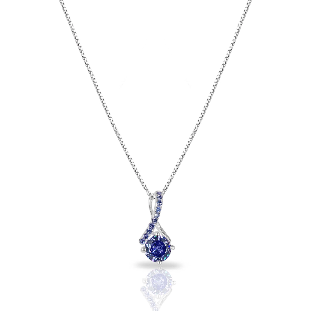 Gargantilha Blend Collection Delicada com Zircônias Safira