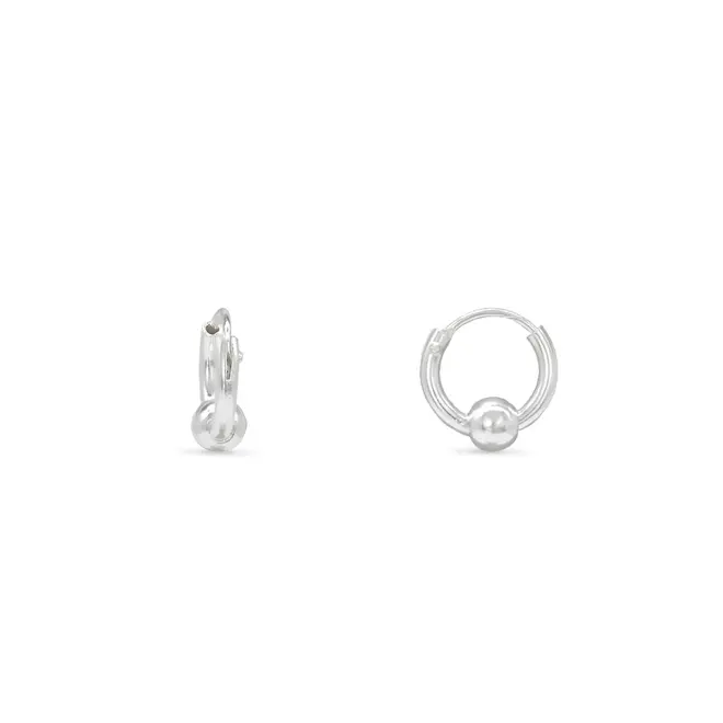 Brinco Argola com Esfera Espelhada PP