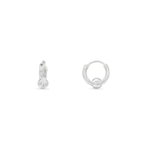 Brinco Argola com Esfera Espelhada PP