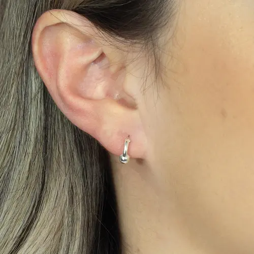 Brinco Argola com Esfera Espelhada PP