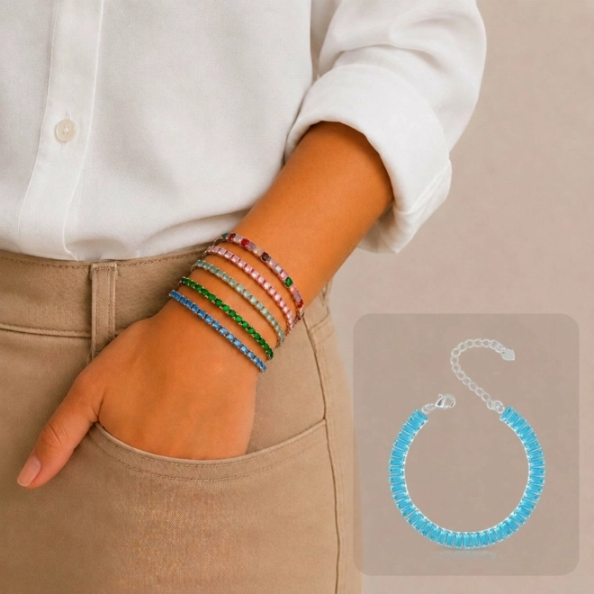 Pulseira Riviera Com Zircônias Topázio