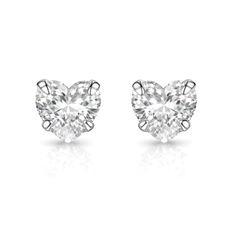 Brinco Top Coração com Zircônia Cristal P