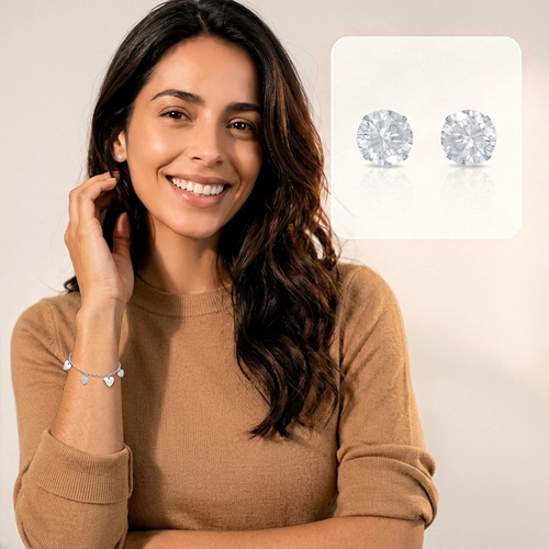Brinco Top com Zircônia Cristal Redonda