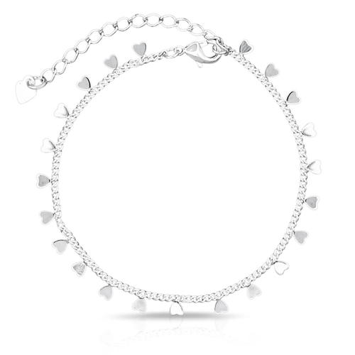 Pulseira Gourmette com Corações Espelhados
