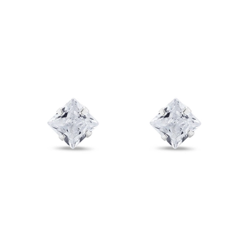 Brinco Top Quadrado com Zircônia Cristal 6mm