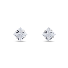 Brinco Top Quadrado com Zircônia Cristal 6mm