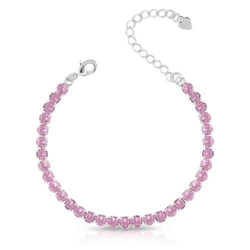 Pulseira Riviera Com Zircônias Rosa