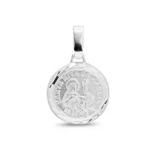 Pingente Medalha em Prata Santa Rita de Cássia