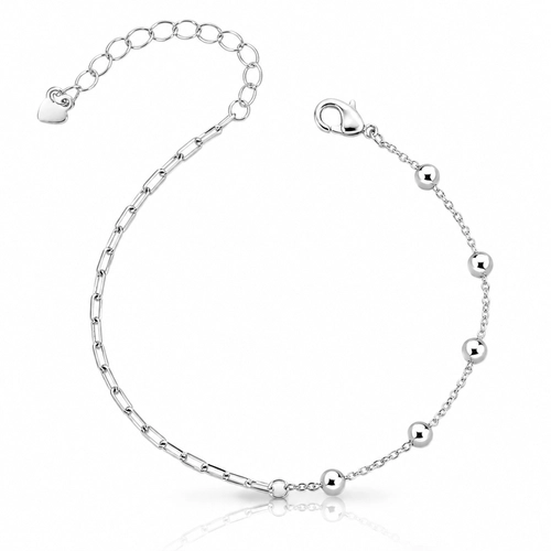 Pulseira com Elos Retangulares e Esferas