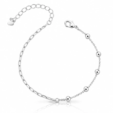 Pulseira com Elos Retangulares e Esferas