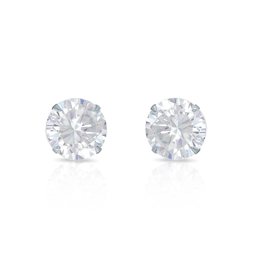 Brinco Top Redondo com Zircônia Cristal