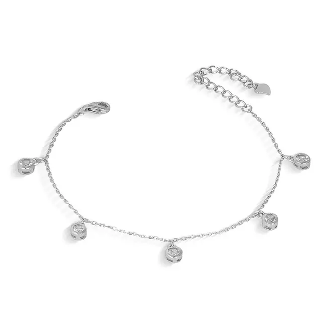 Pulseira de Zircônias Cristal Redondas