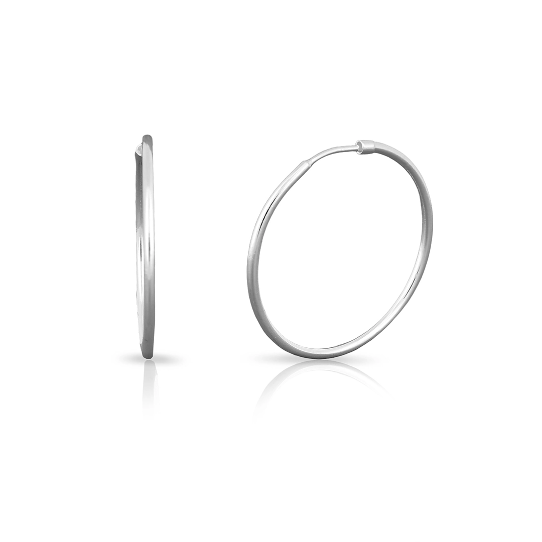 Brinco Argola Com Fio Roliço e Espelhado P