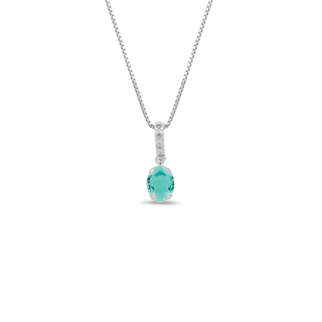 Gargantilha Oval Com Zircônia Verde Paraíba