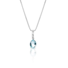 Gargantilha com Pingente Oval de Zircônia Topázio