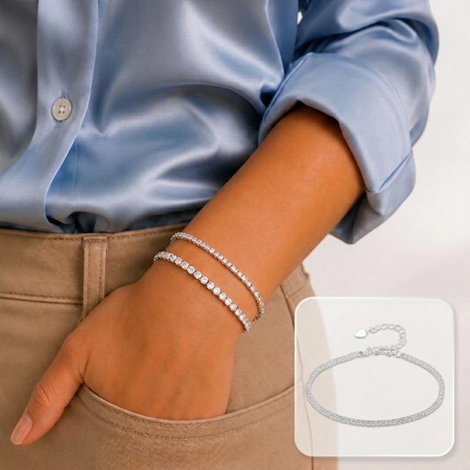 Pulseira Riviera Com Zircônia Cristal