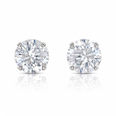 Brinco Top Com Zircônia Cristal Redonda 8 mm