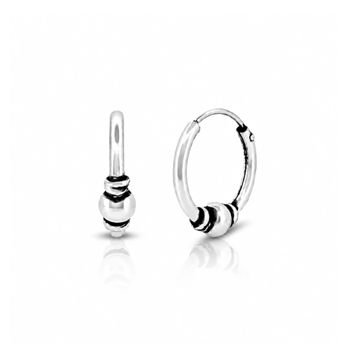 Brinco Argola em Estilo Bali com Esfera