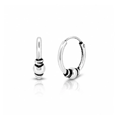 Brinco Argola em Estilo Bali com Esfera