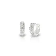 Brinco Argola Click com Zircônias Cristais Cravejadas P
