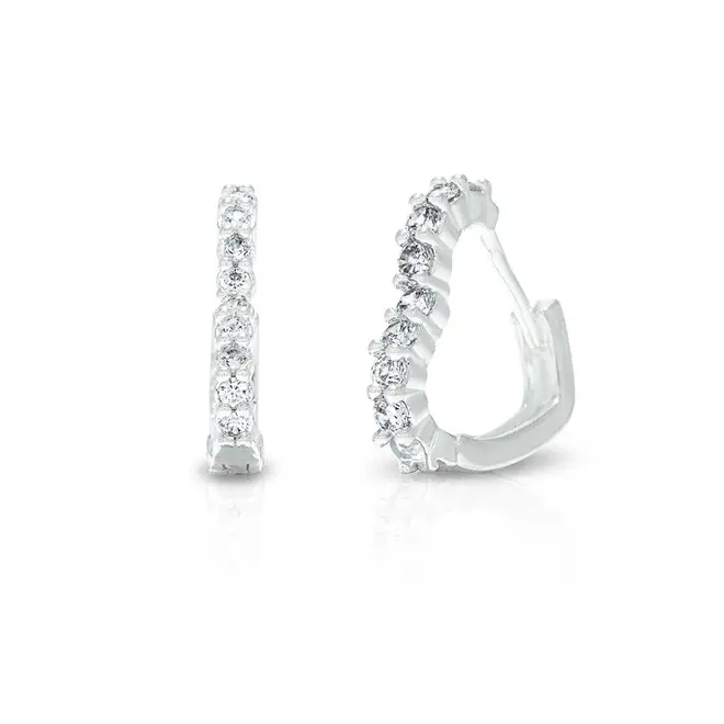 Brinco Argola Click Coração com Zircônias G