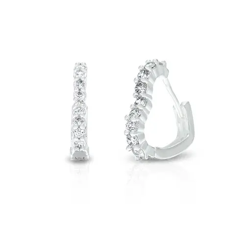 Brinco Argola Click Coração com Zircônias G