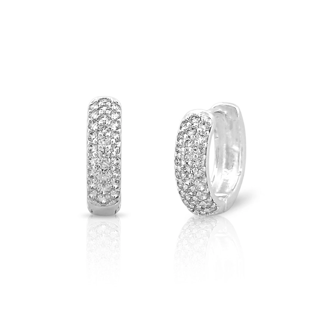 Brinco Argola Click com Zircônias Cristal G