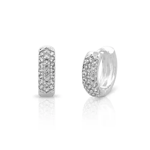 Brinco Argola Click com Zircônias Cristal M