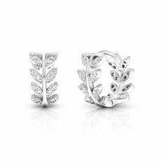 Brinco Blend Collection Click com Folhas em Zircônias Cristal