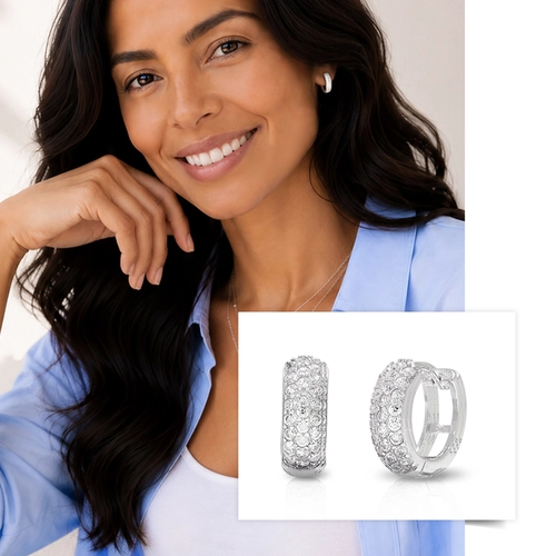 Brinco Blend Collection Click com Zircônias Cristal