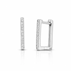Brinco Blend Collection Click Quadrado com Zircônias Cristal G