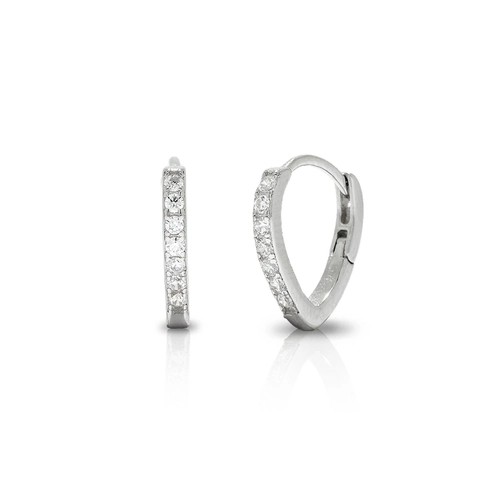 Brinco Blend Collection Prata 925 Click V com Zircônias Cristal G