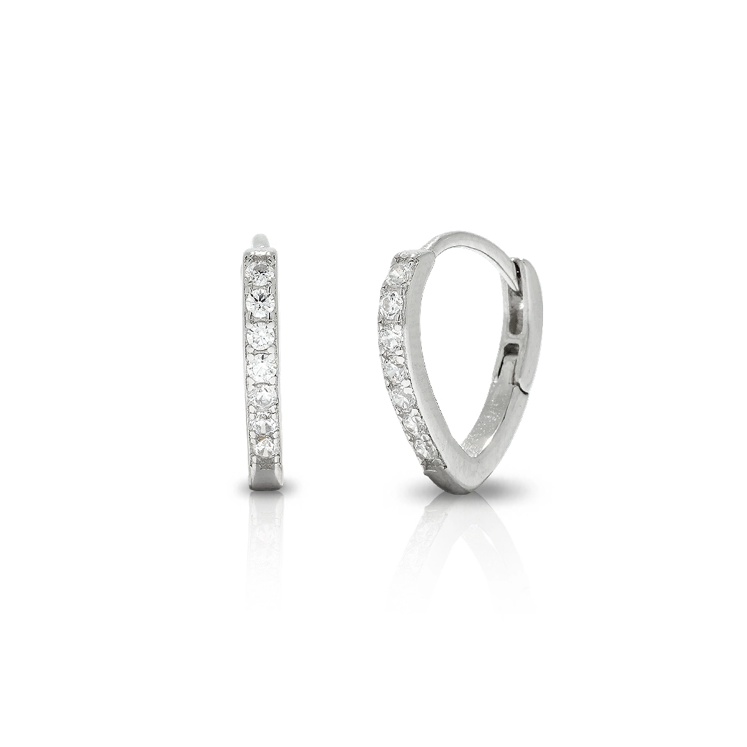 Brinco Blend Collection Prata 925 Click V com Zircônias Cristal G