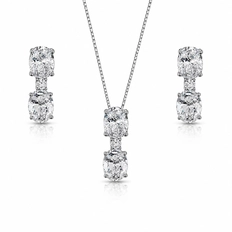 Gargantilha Blend Collection Com Brincos e Zircônias Oval