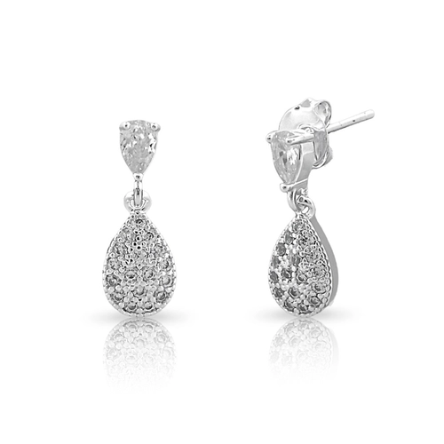 Brinco Balanço com Zircônia Gota Cristal