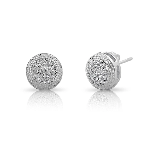 Brinco de Prata Leve Top Com Zircônia Cristal