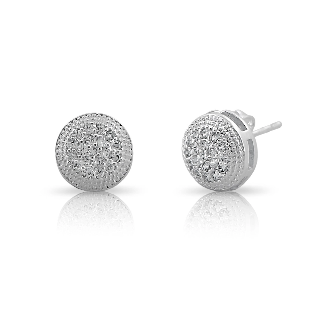 Brinco de Prata Leve Top Com Zircônia Cristal