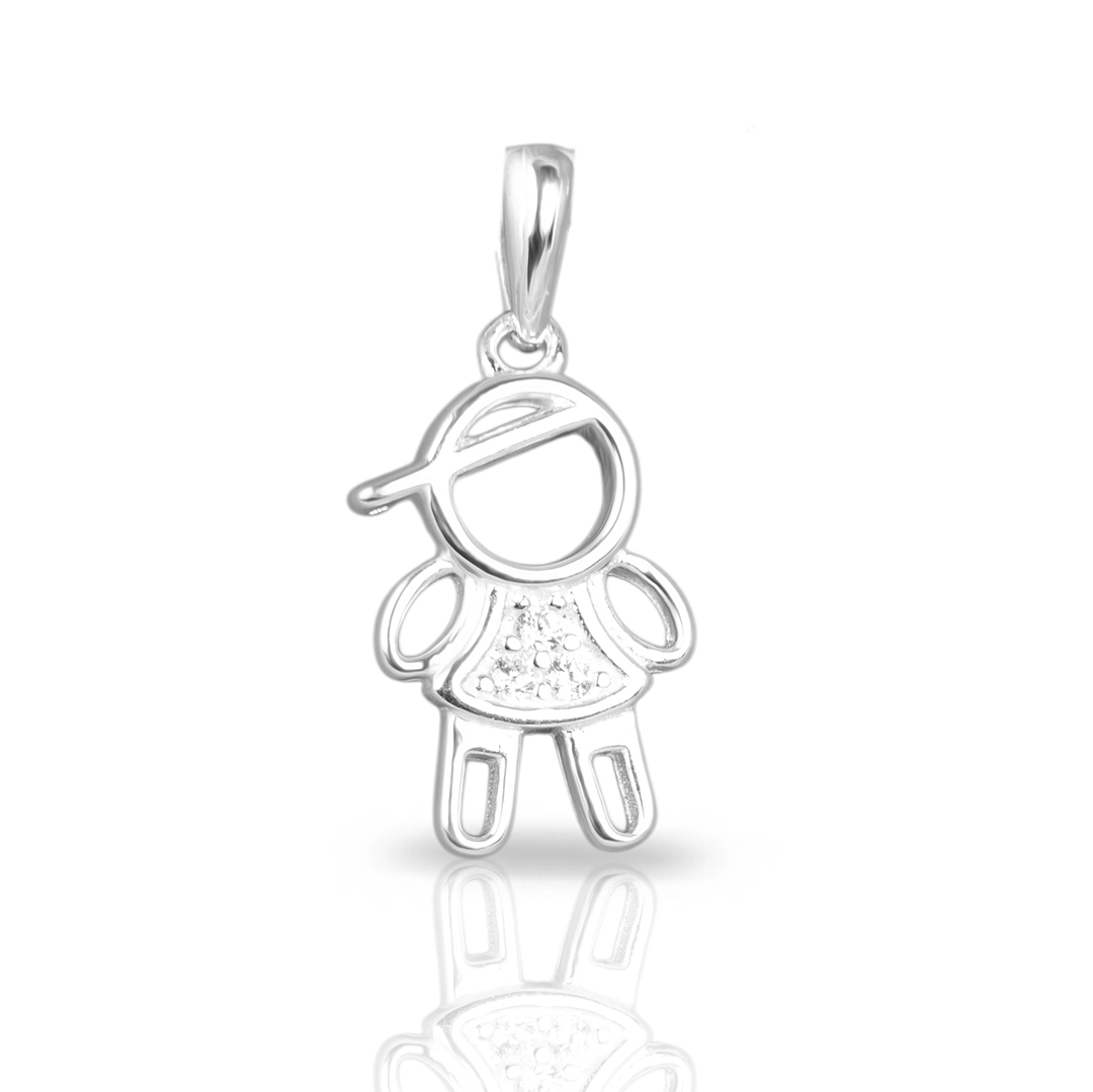 Pingente Menino Cravejado com Zircônias Cristal