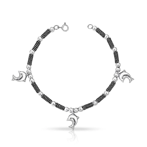 Pulseira com Acabamento Envelhecido Golfinhos