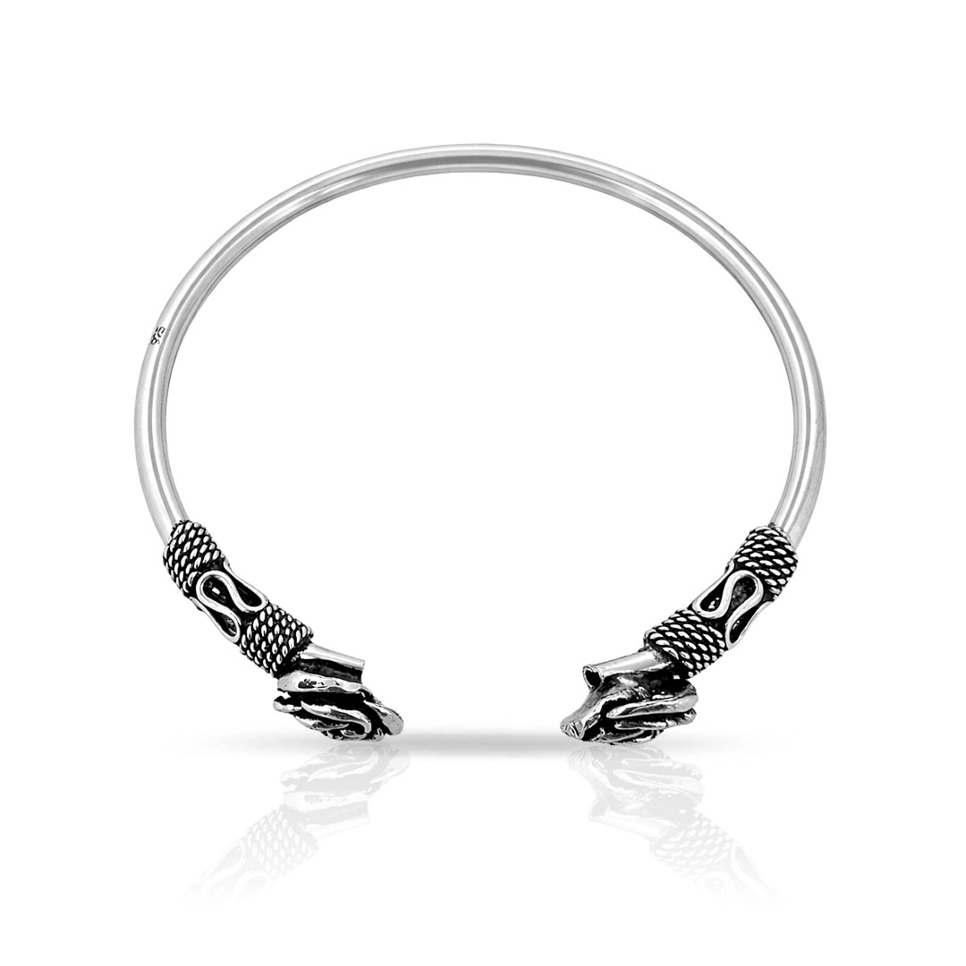 Bracelete de Prata 925 com Rosas Envelhecidas