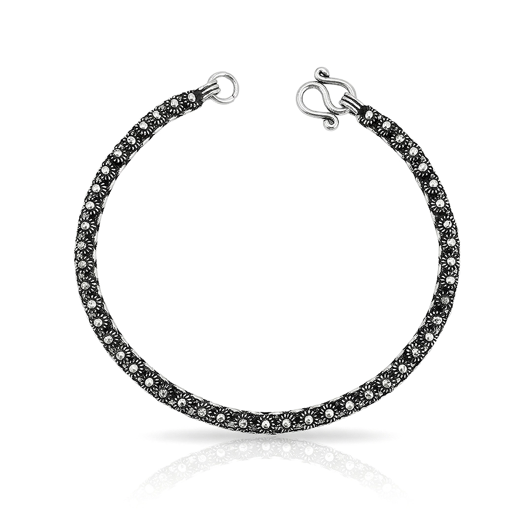 Pulseira Flores com Acabamento Envelhecido