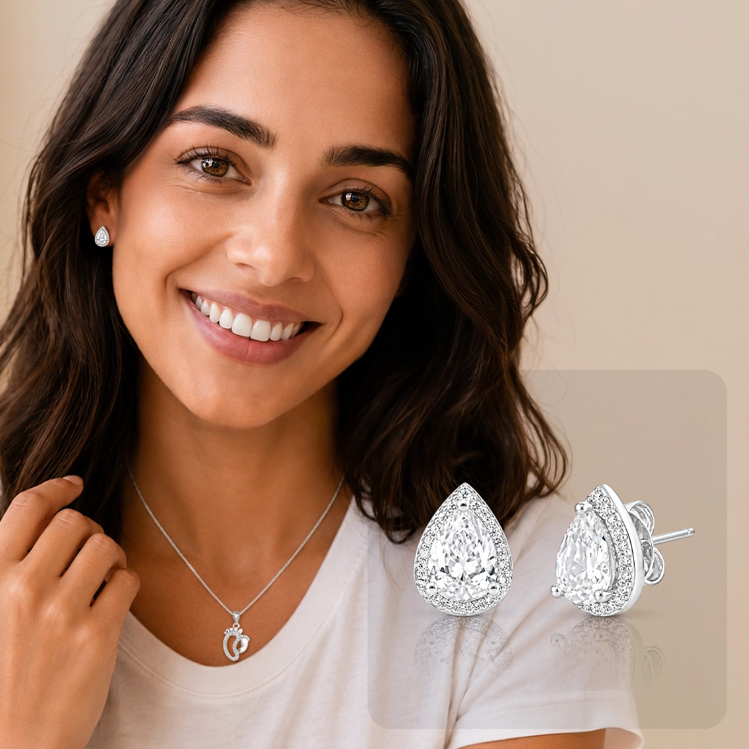 Brinco Top Gota Com Zircônia Cristal Cravejada